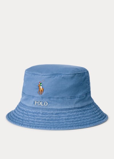 Sombreros Polo Ralph Lauren Hombre Azul Rey Azules - Stretch-Cotton Bucket - DXBSC8129